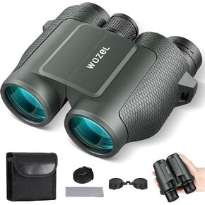 15x32 Compact Binoculars for Adults&Kids: WOZEL Small Binoculars for Bird Watching - High Powered Binoculars for Travel, Hiking, Sports - Powerful Binoculars with Bright & Large Views - Black