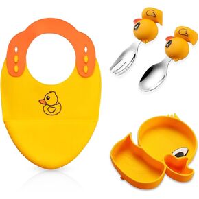 ZYLOSTORE baby feeding set, baby eating set, silicone feeding set for baby,baby plates and utensils set,baby weaning set,complementary feeding kitbreastfeeding breastfeeding weaning (strawberry)