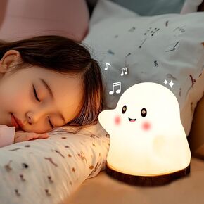 Boo Buddy Night Light for Kids – Cute Silicone Nursery Lamp with Premium LED, Eye-Caring Dimmable Touch Light, Rechargeable Battery Nightlight for Toddlers & Kids Bedroom