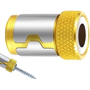 Removable Screwdriver Bits -Catcher Holder | Metal Bit Magnetizer Ring Screw Drive Catcher Holder |Strong Magnetizer Screw Catcher Ring,Screwdriver Bit Holders,Screwdriver Accessories (Yellow)