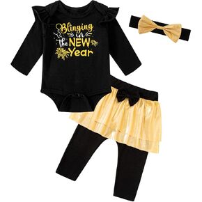PROMOTED TO BIG SISTER First New Year Baby Girl Outfit Bling in New Year Clothes