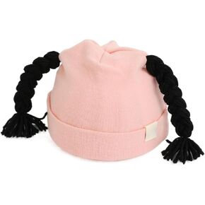 Funny Baby Hat Cartoon Wig Braid/Cute Animal Caps Newborns Bonnet Trend Pullover Hats Shower Gift for Infants