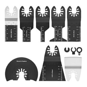 8pcs Oscillating Saw Blades, Oscillating Tool Blades for Wood Plastic - Multitool Blades Fit Dewalt Bosch Worx Milwaukee Ryobi
