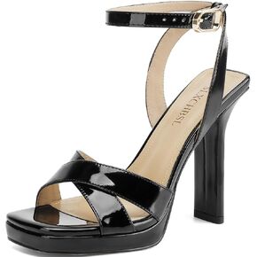 Heels for Women Platform Sandals Womens Chunky High Heels Open Toe Heeled Sandals Ankle Strap Womens Wedding Party Dress Shoes