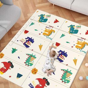 Baby Play Mat,74" x 50" Baby Playmat for Playpen,Foldable Double-Sided Pattern Play Mat for Infants,Anti-Slip Baby Crawling Play Mat for Indoor and Outdoor