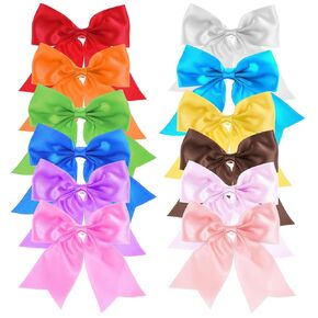 MABOR 12 PCS Birls Hair Bows Barge Grosgrain Ribbon Heaf Bows with Aligator Hair Clips Aceslish Hair Assories for Little Girls Babies الأطفال الصغار الإكسسوارات والمشجعين