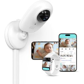 Smart AI Baby Monitor,1080P Baby Room Camera, APP,AI Detection,Cry Monitor,Lullabies,Night Vision,VOX,Two-Way Audio,Cloud & SD Card Storage,Wall Mount,Temperature Sensor,Support Smart Watch