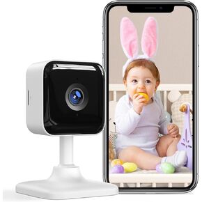 GNCC Baby Monitor with Camera and Audio, Baby Monitor WiFi Smartphone 2.4 GHz with Motion and Sound Detection, Pet Security Camera Indoor, 1080P HD Night Vision,Two-Way Audio, SD or Cloud Storage