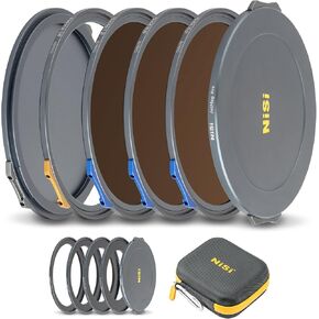 NiSi JetMag Pro 82MAG Cinema Kit - Magnetic Lens Filters FS Neutral Density (ND4/ND8/ND16/ND64), True Color CPL, Black Mist 1/8, Adapters (67mm/72mm/77mm/82mm), Protective Caps and Caddy Case