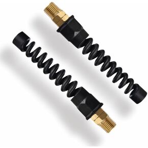 Yolass Pro Air Hose Reusable Fitting, Reusable Strain Relief Fittings, 1/4"NPT Reusable Strain Relief Replacement Fitting Rigid, Suitable for 1/4-inch Flexibility Polyurethane Air Hose (2-piece)