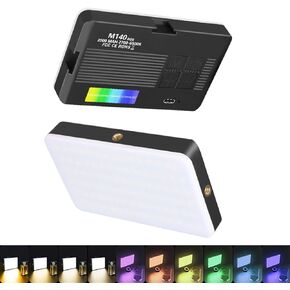 أضواء كاميرا فيديو RGB ، ضوء أحذية بارد للصور ، الضوء المحمول ، اللون الكامل 2700-6500K ، 92 حبات LED و 42 حبات RGB ، مع 2 1/4 مسامير قياسية مع فتحة أحذية باردة ، 2000mAh CRI 85+