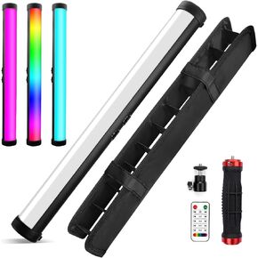 360° Full Color RGB Led Video Light Stick Wand, Obeamiu 2600-9600K Photography Lighting 5000mAh Rechargeable, 21 Lights Effects for YouTube Video Recording/Studio Shooting/Live Streaming/Make up