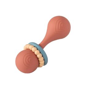 Mary Meyer Baby Rattle Simply Silicone Teething Toy, 5-Inches, Slate Blue