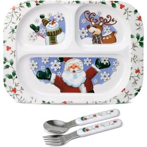 Pfaltzgraff Winterberry 3 Piece Jolly Santa Childrens Set