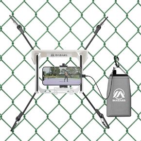 Cell Phone Fence Mount with Shade for iPhone, Mevo Start, Phones, GoPro and Other Action Cameras, Mounting Kit for Gamechanger for Recording Baseball,Softball and Tennis Games(Mini Plus)