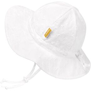 Baby Girl Sun Hat with UPF 50+ Outdoor Adjustable Toddler Beach Hat with Wide Brim Bucket Hats for Kids