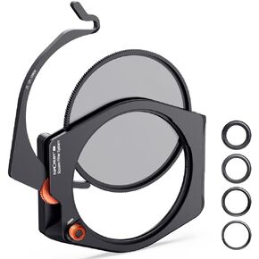 K&F Concept X-PRO Metal Square ND Filter Holder + 95mm Circular Filter + 4 Filter Adapter Rings Kit for Camera Lens