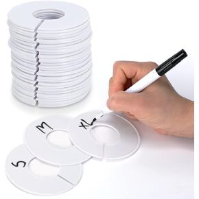 40 Pcs Round Closet Dividers,Baby Clothes Organizers,Clothing Size Dividers for Racks,White Closet Hanger Dividers with 1 Marker for Closet Organization