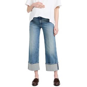 PAIGE Women's Sasha Ankle Maternity Wide Cuff Jeans