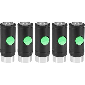 5PCS 1/4" Female Industrial Air Coupler, Push-Button Safety Coupler, I/M Type, Quick-Disconnect