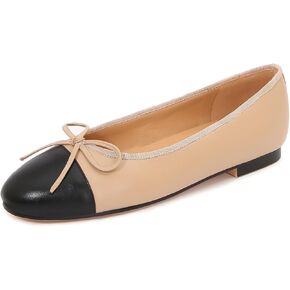 Women's Cap Toe Ballet Flats Two Tone Bow Flats Round Toe Shoes for Women Slip on Casual, Work, Dress Flats Pumps for Women in Kuwait