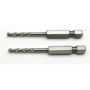 TMAX 2 pc 1/8 inch M35 Cobalt Stubby Drill Bits, 1/4 Inch Hex Shank for Quick Chucks & Impact Drivers, 2-1/2" Total Length,1-1/2" Working Length