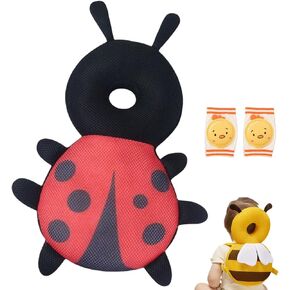 Baby Head Protector Backpack for Falling Crawling Walking Safety Adjustable Toddler Protection Cushion with Knee Pads