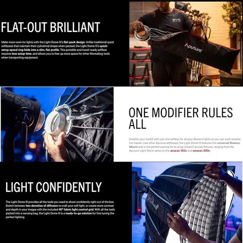 Aputure Light Dome III 90cm Bowens Mount Parabolic Softbox مع شبكة قرص العسل لـ Aputure 600d 600x Pro Amaran 300c 150c 200x S 100d s in Kuwait