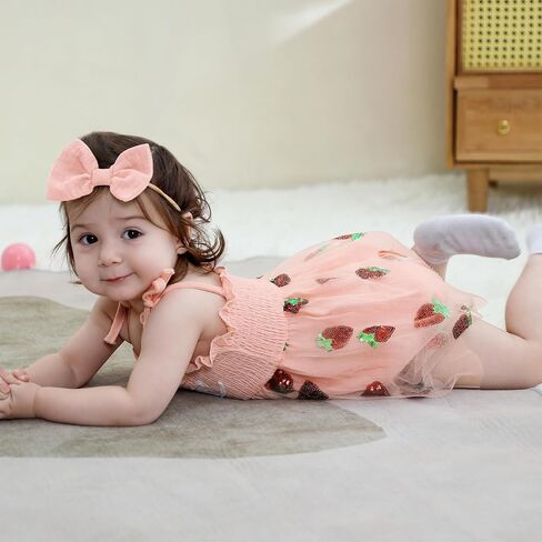 Durio Baby Girl 1st عيد ميلاد الزي أشرطة قابلة للتعديل رومبير طفلة توتو فستان مع عقال أكمام كعكة سحق الزي in Kuwait