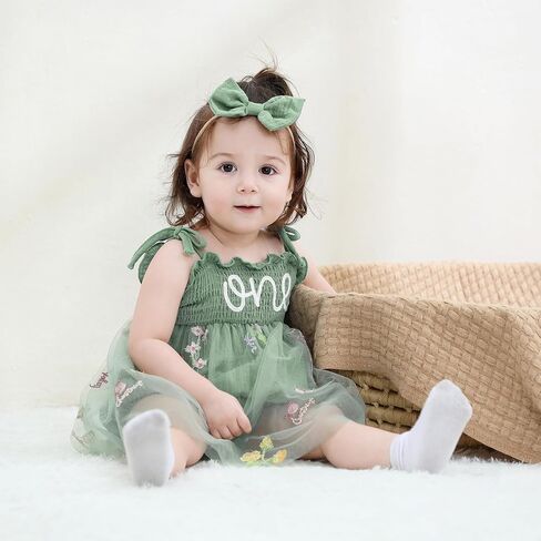 Durio Baby Girl 1st عيد ميلاد الزي أشرطة قابلة للتعديل رومبير طفلة توتو فستان مع عقال أكمام كعكة سحق الزي in Kuwait