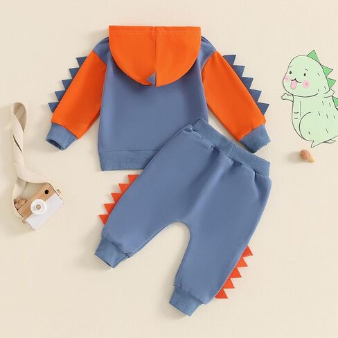 Toddler Baby Boy Outfits Dinosaur Pattren Long Sleeve Hoodie sweatsuit Pants Kids Boy Fall Winter Clothes in Kuwait