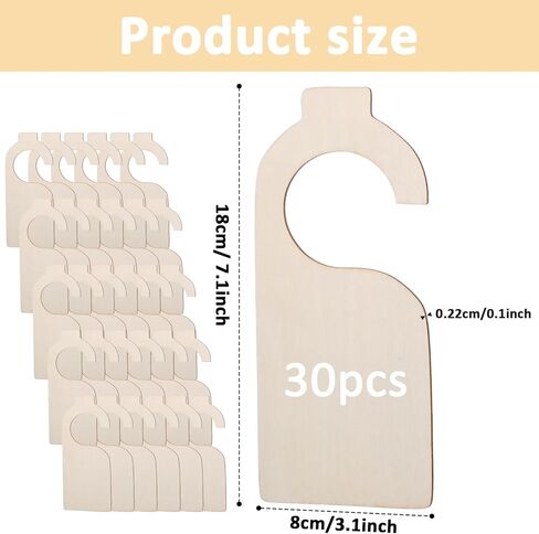 30 Pieces Blank Closet Dividers, Wooden Closet Size Divider, Blank Organizers Hanger Separators Hanging Closet Dividers with Marker Pen for Home Nursery Clothes in Kuwait