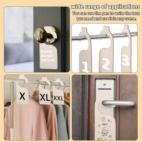 30 Pieces Blank Closet Dividers, Wooden Closet Size Divider, Blank Organizers Hanger Separators Hanging Closet Dividers with Marker Pen for Home Nursery Clothes in Kuwait