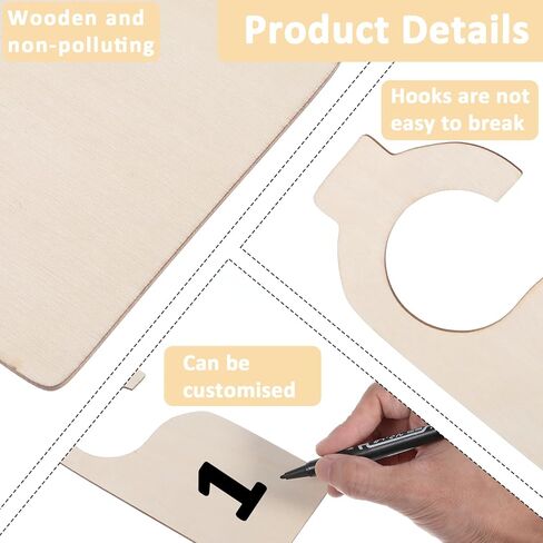 30 Pieces Blank Closet Dividers, Wooden Closet Size Divider, Blank Organizers Hanger Separators Hanging Closet Dividers with Marker Pen for Home Nursery Clothes in Kuwait