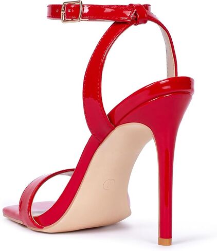 GENSHUO Women's High Heels Ankle Buckle Strap Stilettos Open Square Toe Dressy Sexy Strappy Sandals for Party Prom Homecoming Dressy Shoes in Kuwait