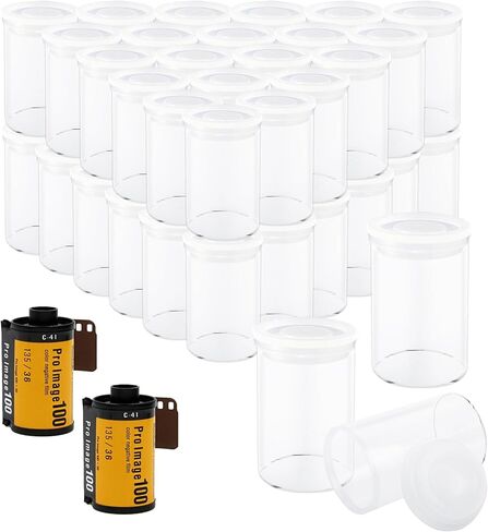 KLMNOP 50 PCS حامل علبة أفلام البلاستيك ، و 35 مم من العلب الفارغة مع أغطية ، وحاويات بكرة الكاميرا لخرز فيلم Hook Fish Small Accessories (Clear) in Kuwait