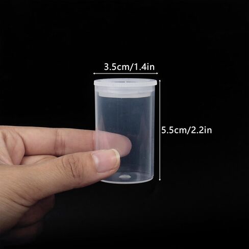 KLMNOP 50 PCS حامل علبة أفلام البلاستيك ، و 35 مم من العلب الفارغة مع أغطية ، وحاويات بكرة الكاميرا لخرز فيلم Hook Fish Small Accessories (Clear) in Kuwait