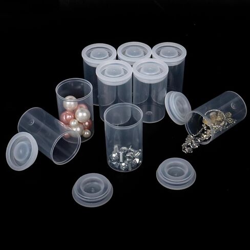 KLMNOP 50 PCS حامل علبة أفلام البلاستيك ، و 35 مم من العلب الفارغة مع أغطية ، وحاويات بكرة الكاميرا لخرز فيلم Hook Fish Small Accessories (Clear) in Kuwait