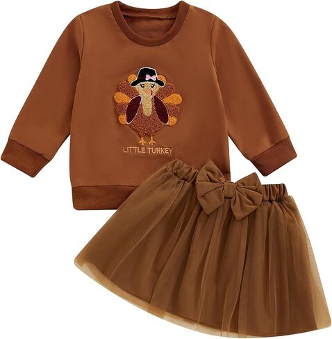 Toddler Girls Halloween Outfits Long Sleeve Pumpkin Sweatshirt Tulle Skirt Dress Kids Girls Christmas Clothes in Kuwait