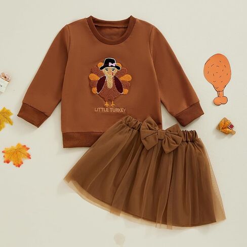 Toddler Girls Halloween Outfits Long Sleeve Pumpkin Sweatshirt Tulle Skirt Dress Kids Girls Christmas Clothes in Kuwait