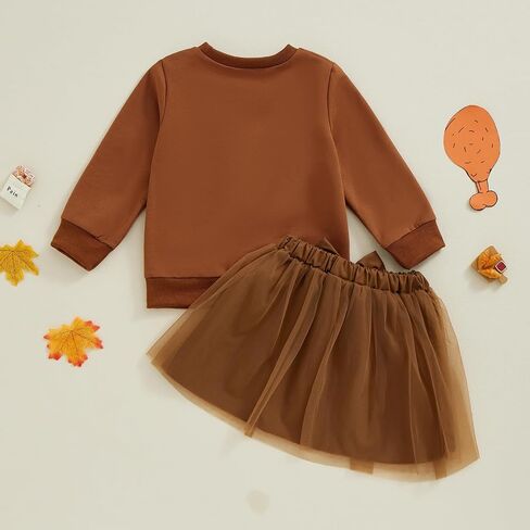 Toddler Girls Halloween Outfits Long Sleeve Pumpkin Sweatshirt Tulle Skirt Dress Kids Girls Christmas Clothes in Kuwait