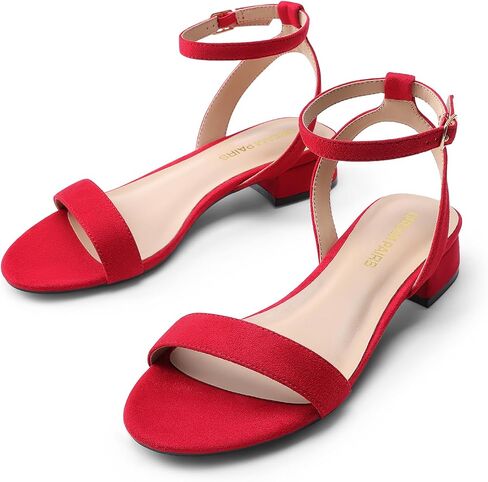 DREAM PAIRS Women Black White Nude Clear Sandals Low Heel Dressy Sandals Ankle Strap Open Toe Chunky Block Heeled Summer Classic Comfortable Flat Shoes in Saudi Arabia