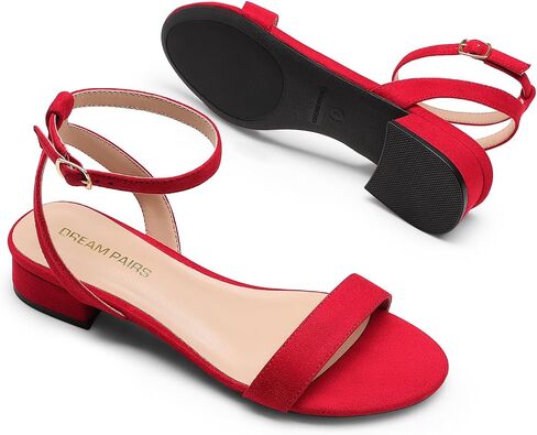 DREAM PAIRS Women Black White Nude Clear Sandals Low Heel Dressy Sandals Ankle Strap Open Toe Chunky Block Heeled Summer Classic Comfortable Flat Shoes in Saudi Arabia