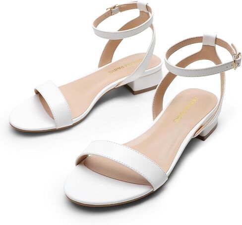 DREAM PAIRS Women Black White Nude Clear Sandals Low Heel Dressy Sandals Ankle Strap Open Toe Chunky Block Heeled Summer Classic Comfortable Flat Shoes in Saudi Arabia