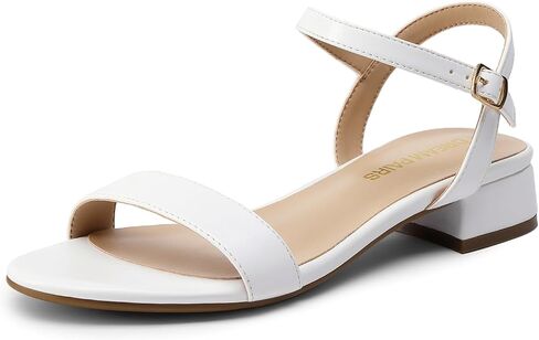 DREAM PAIRS Women Black White Nude Clear Sandals Low Heel Dressy Sandals Ankle Strap Open Toe Chunky Block Heeled Summer Classic Comfortable Flat Shoes in Saudi Arabia