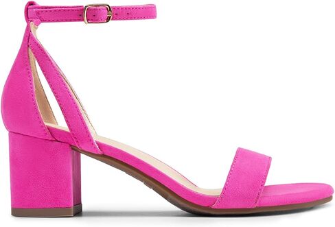 DREAM PAIRS Women's Chunk Low Heels Open Round Toe Ankle Strap Block Heels Party Dress Wedding Sandals in Kuwait