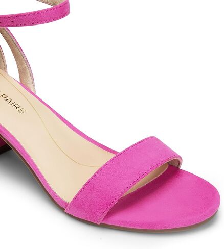 DREAM PAIRS Women's Chunk Low Heels Open Round Toe Ankle Strap Block Heels Party Dress Wedding Sandals in Kuwait