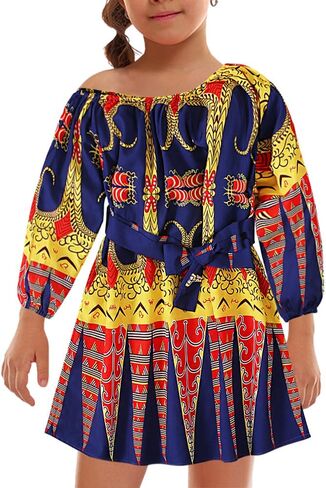 Jascaela Baby Girls Cute Long Long Counding Boho Ploral Print Print Pressed Short Dress Party Stails in Kuwait