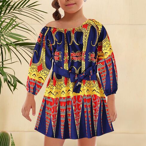 Jascaela Baby Girls Cute Long Long Counding Boho Ploral Print Print Pressed Short Dress Party Stails in Kuwait