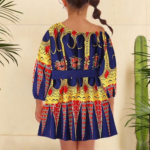Jascaela Baby Girls Cute Long Long Counding Boho Ploral Print Print Pressed Short Dress Party Stails in Kuwait